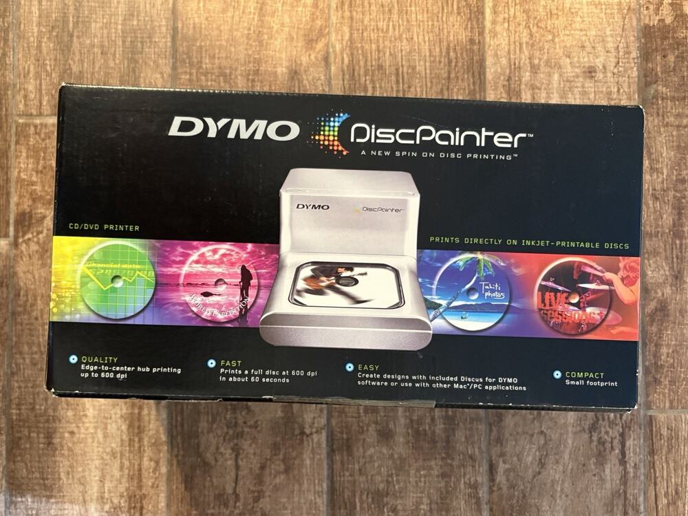 DYMO DiscPainter CD DVD Printer 1738260 USB Inkjet Disc Printer SEALED Old Stock